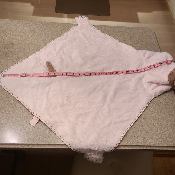 Bearington Baby Collection Pink/Brown Dog Towel Lovey Blanket 100% Cotton NWT - Picture 7 of 9